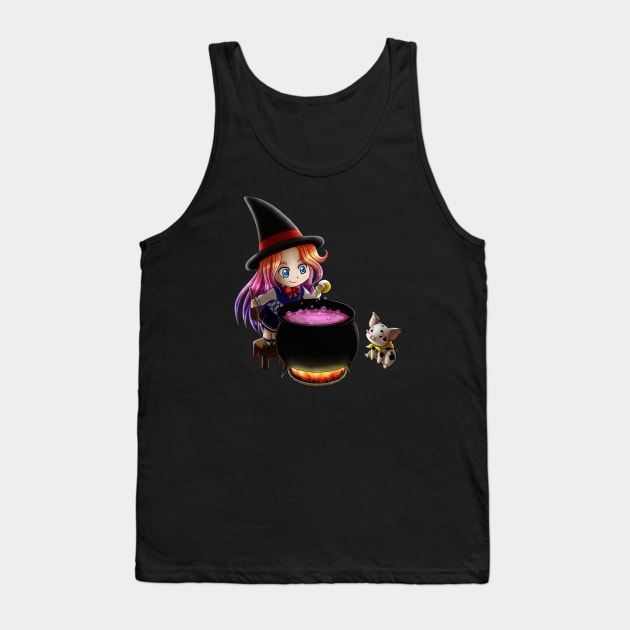 Kawaii little witch making a potion Tank Top by Chiisa
